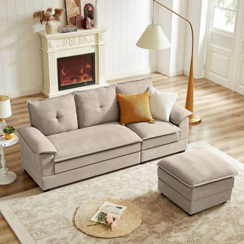 L-Shaped Sectional Sofa with Cloud-Like Seats - 82.28 Inches - Perfect for Living Room