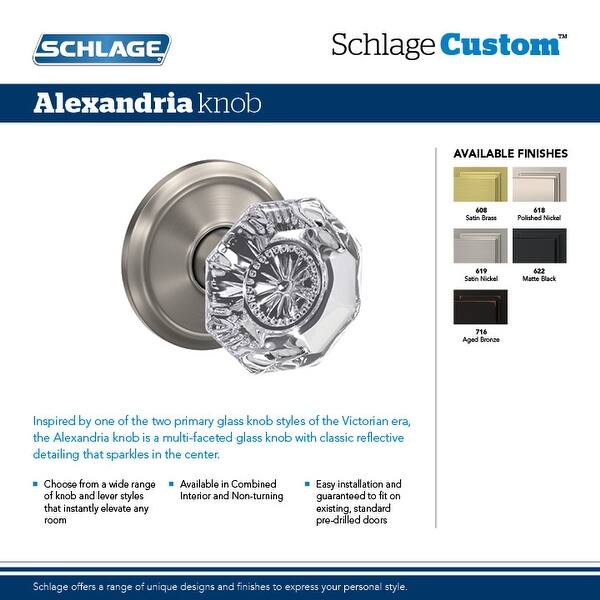 Shop Schlage Fc21 Alx Ald Custom Alexandria Passage Privacy Door