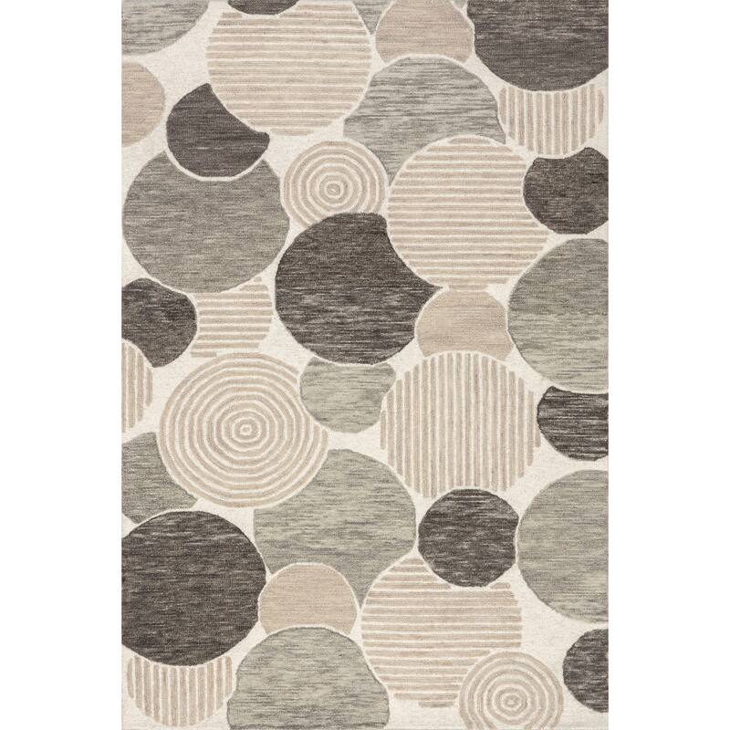 Nuloom Zora Contemporary Pebbles Wool Area Rug