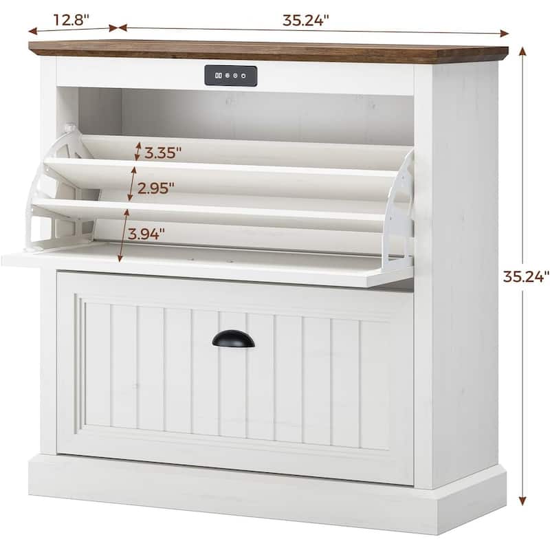 Shoe Storage Cabinet with Large Flip Drawers Shoe Rack Cabinet