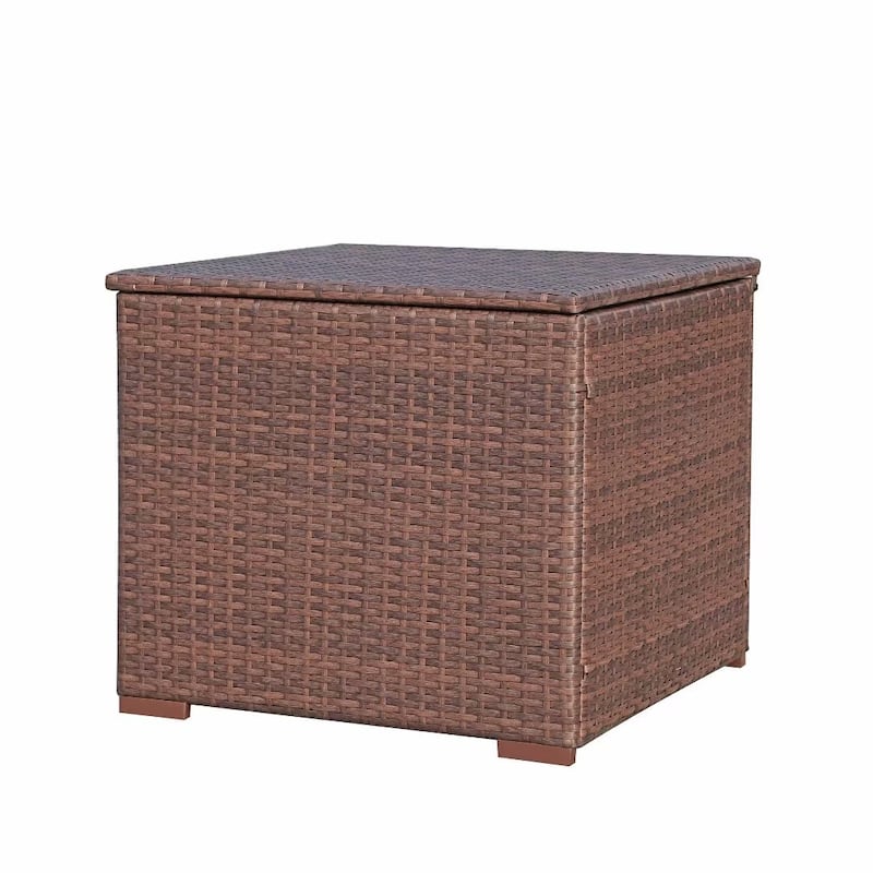 Outdoor Wicker Storage Box 90 Gallon Resin Deck Box
