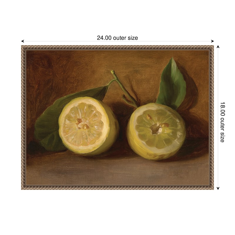 Kate and Laurel Lemons 1884 George Henry Hall by Nostalgia Prints Framed Canvas Wall Art Print