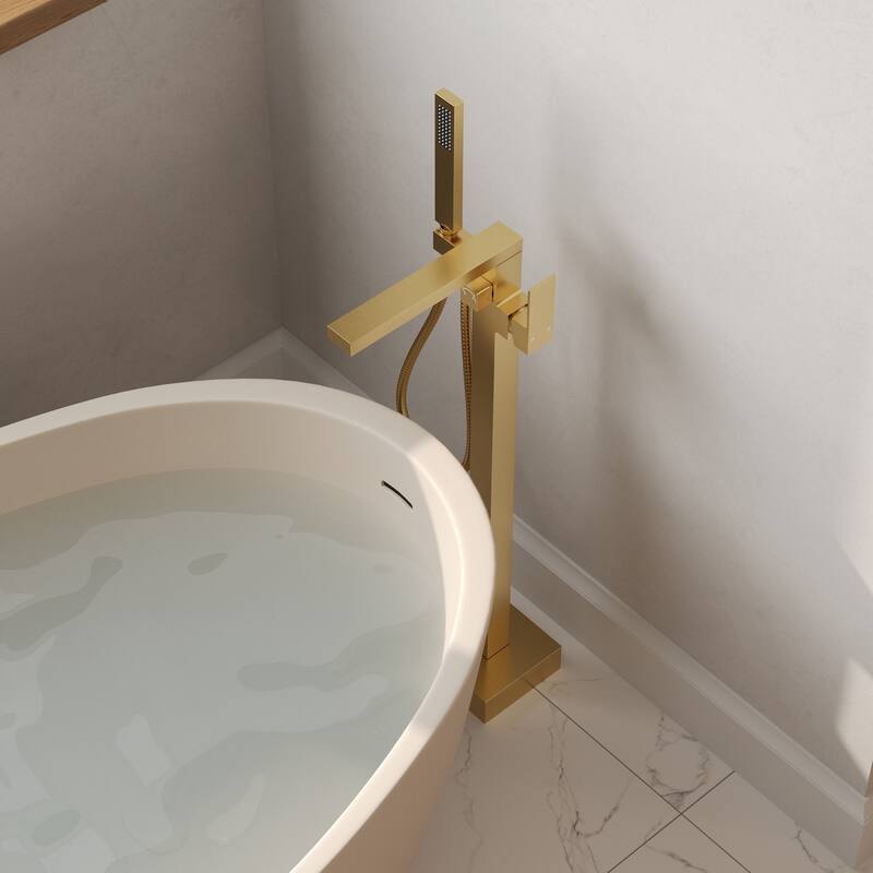 GRANDJOY 1-Handle Stylish Freestanding Tub Faucet with Hand Shower