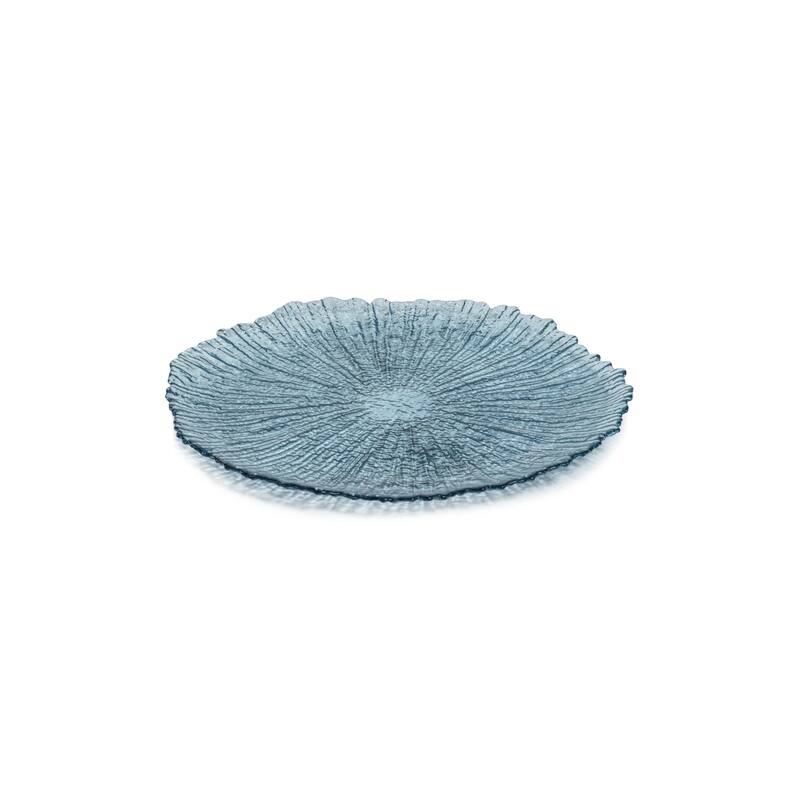 Axel Icy Sapphire Glass Plates, Set of 6 - 11"