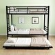 preview thumbnail 14 of 13, Heavy-Duty Metal Twin Over Twin Bunk Bed with Trundle for Kids and Teens