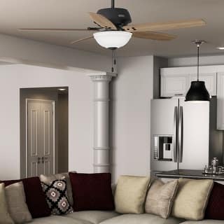 Hunter 60" Reveille Ceiling Fan with LED Light Kit and Pull Chain, Rustic, Transitional