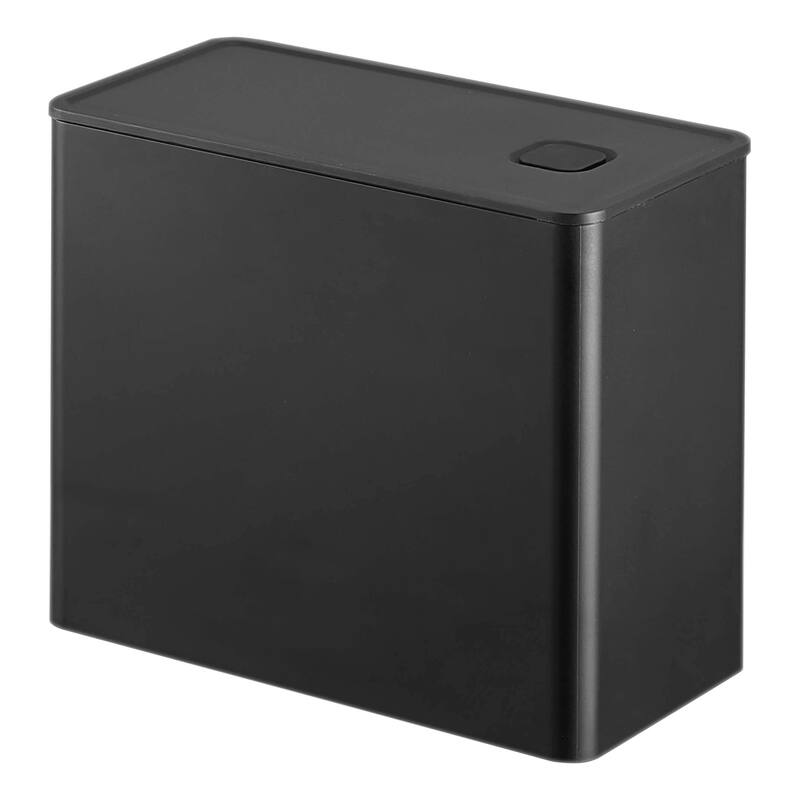 Yamazaki Home Vacuum-Sealing Coffee Storage, Polypropylene - L 3.62 x W 7.24 x H 6.06 inches - Black