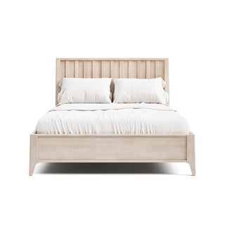 Furniture of America Seren Mid-Century Modern Off-White Kid's Solid Wood Platform Bed
