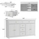 preview thumbnail 14 of 31, Combo Dresser Chest Storage Cabinet Buffet Sideboard White/Black/Grey 59" Buffet Cabinet Sideboard, Multi-Use Console Table