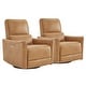 preview thumbnail 168 of 171, Spruce & Spring Asher Power Swivel Glider Recliner Cognac Brown-Faux Leather-Set of 2