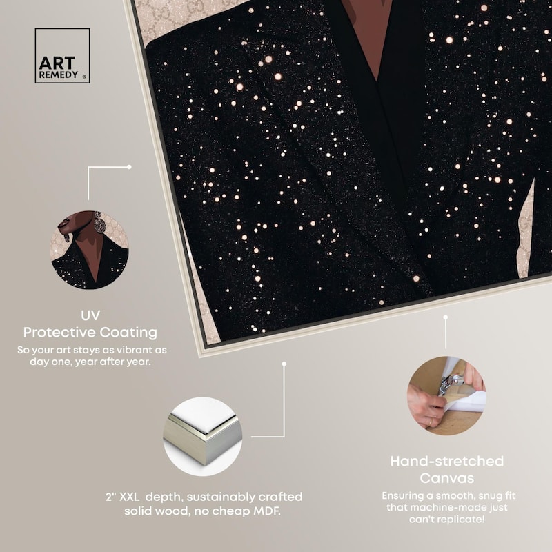 Elegant Woman Sparkle Canvas by Art Remedy