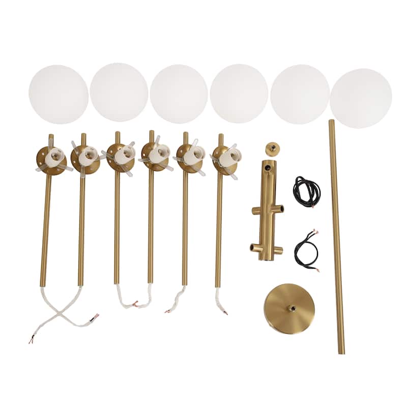 Modern 6-Light Dimmable Sputnik Bubble Chandelier for Dining Room