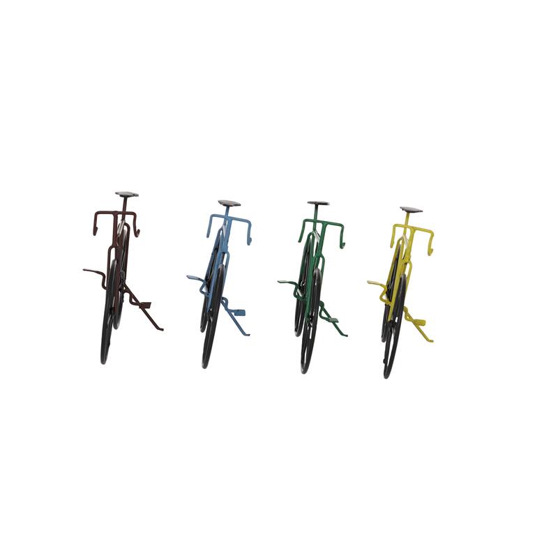 Multi Colored Metal Handmade Bike Sculpture (Set of 4)