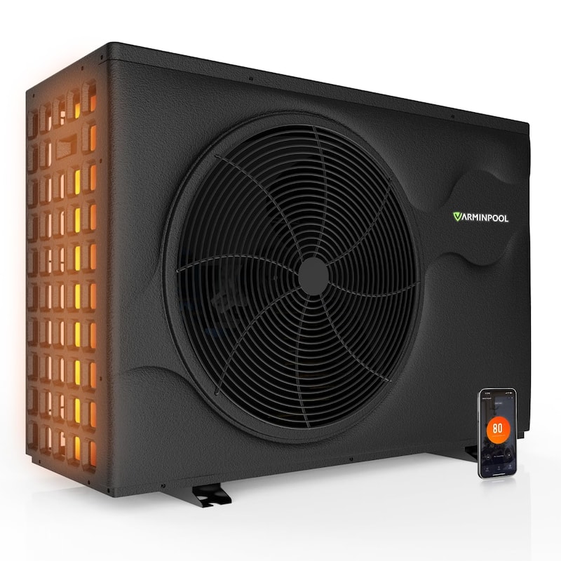 65000 BTU Electric Pool Heat Pump for 20000 Gallon Above Ground and Inground Pools