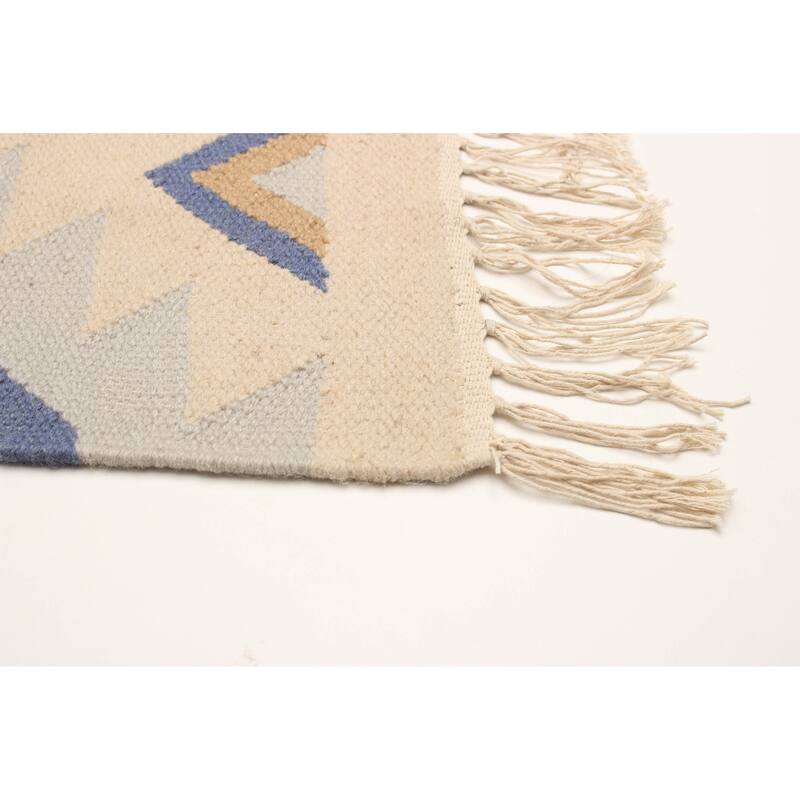 ECARPETGALLERY Flat-Weave Ankara FW Beige Wool Kilim - 5'0 x 7'1
