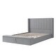 preview thumbnail 7 of 8, Queen Upholstered Platform Bed with Headboard and Large Storage Compartment