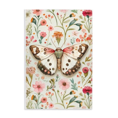 Stupell Botanical Butterfly on Florals Wall Plaque Art Design By The Dutch Lady
