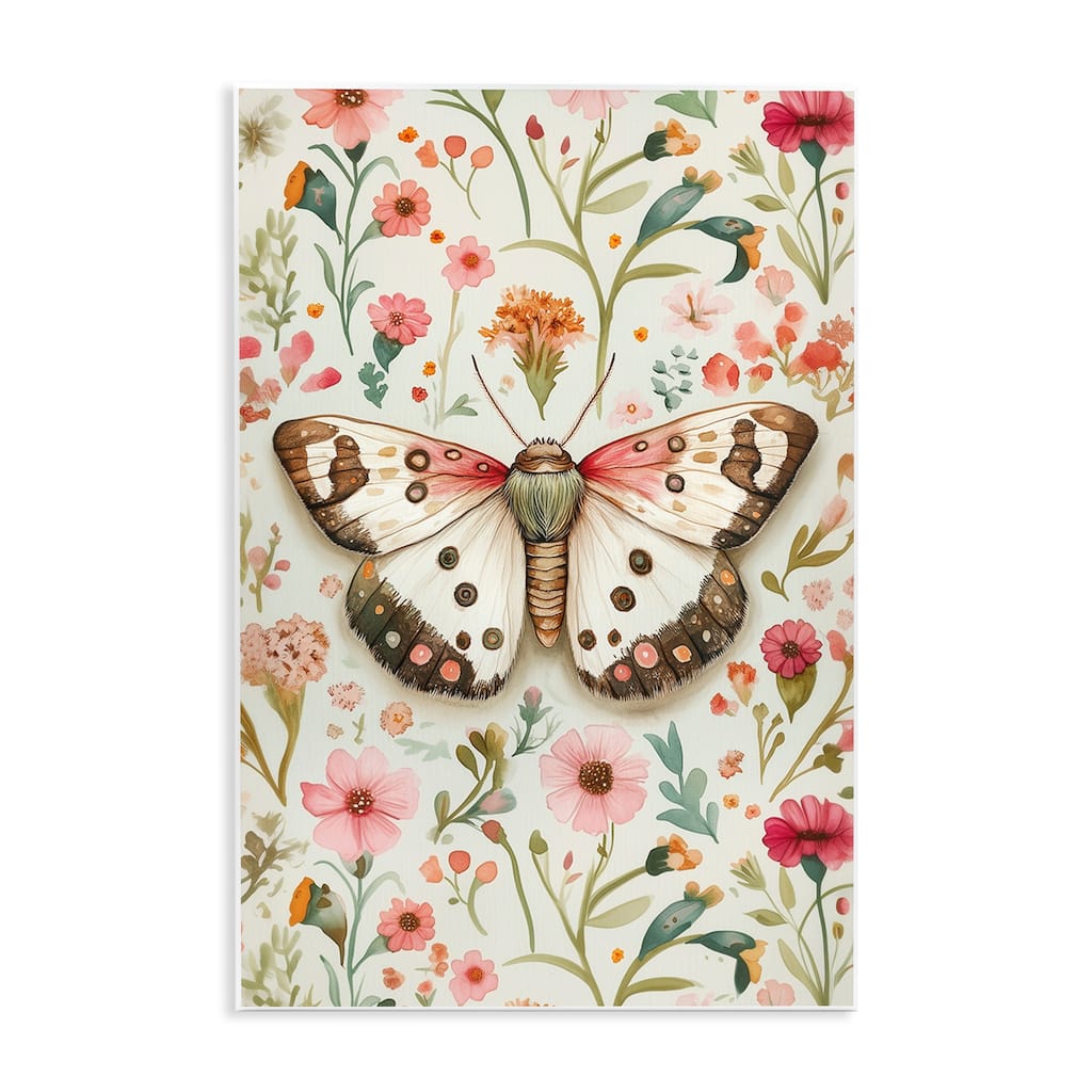 Stupell Botanical Butterfly on Florals Wall Plaque Art Design By The Dutch Lady