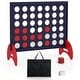 preview thumbnail 1 of 18, Costway 4-in-a-row Game Set with 42 PCS Chips & 600D Oxford Fabric - See Details Blue