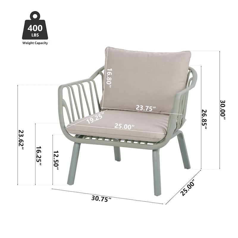 Carli Modern Indoor/Outdoor Club Chairs with Cushions (Set of 2) by Christopher Knight Home