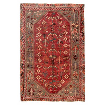 ECARPETGALLERY Hand-knotted Melis Red Wool Rug - 4'9 x 7'4