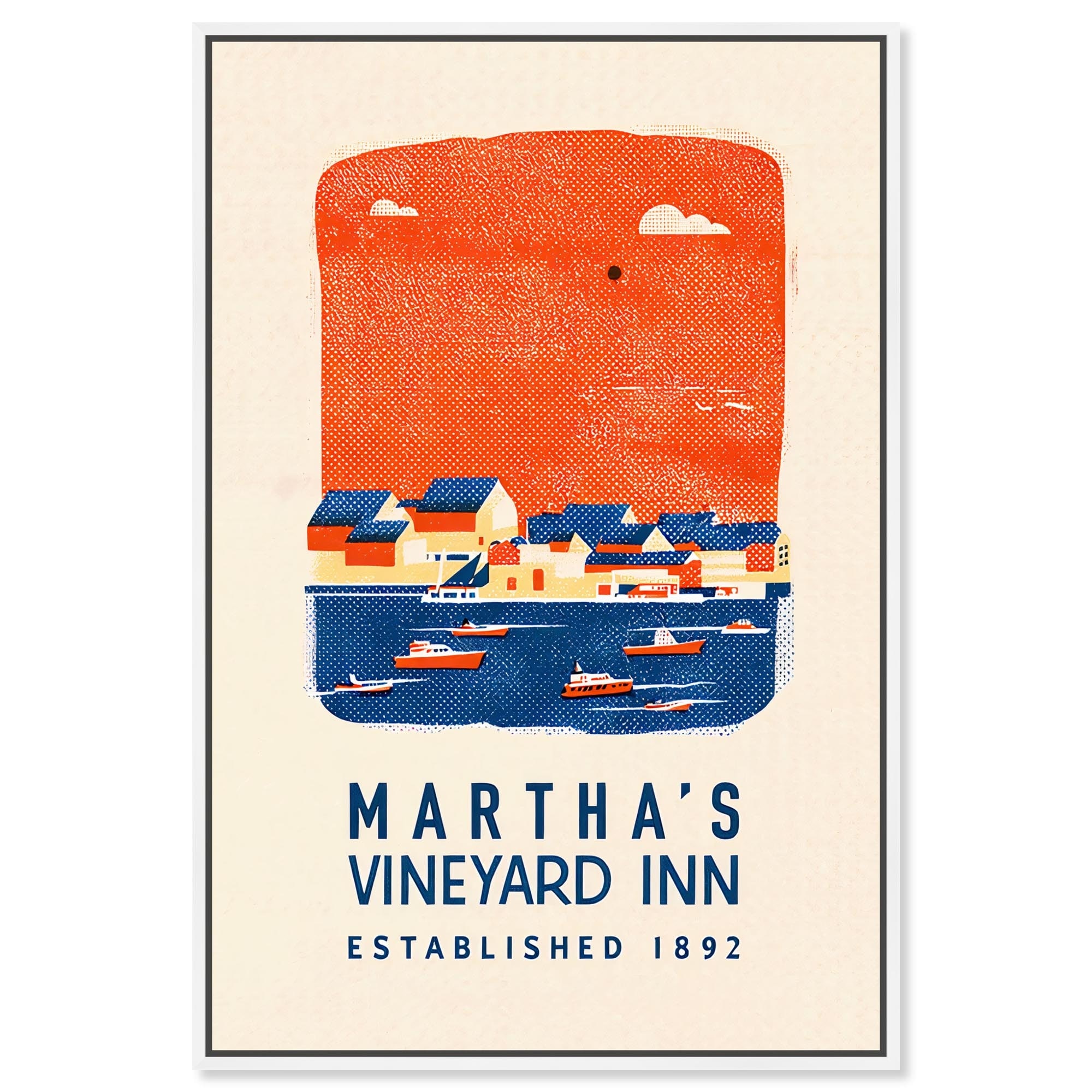 Martha's Seaside Art Print Posters Framed Canvas Print by Art Remedy