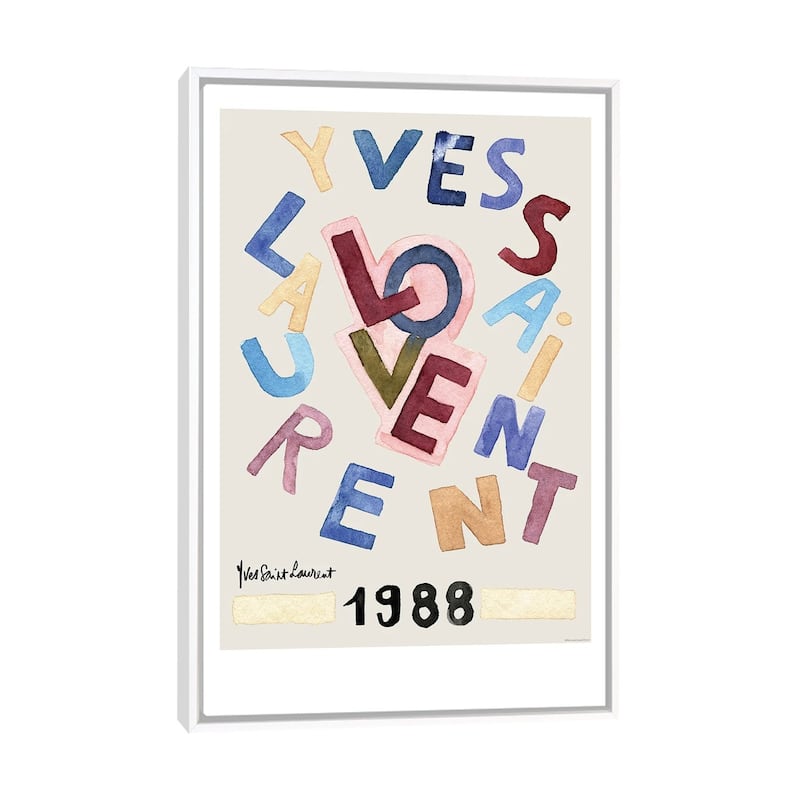 iCanvas "Vintage Love" by Mercedes Lopez Charro Framed Canvas Print - White - 40x26