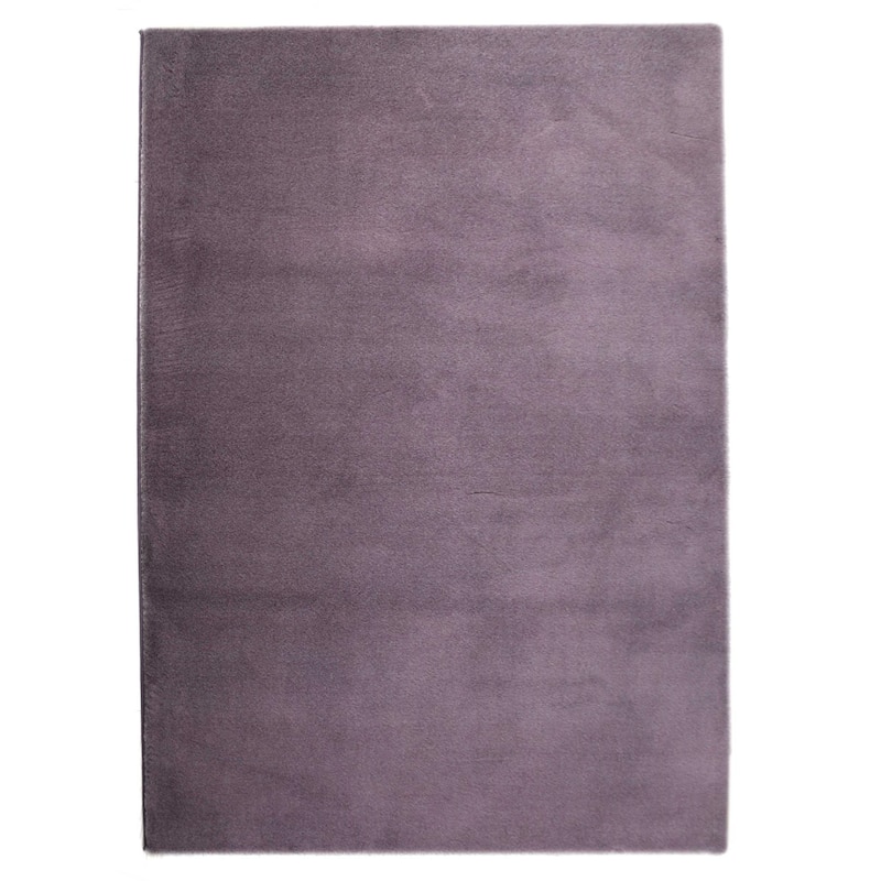 Emma Collection Thick Solid Color Area Rug - 5' x 7' - Purple