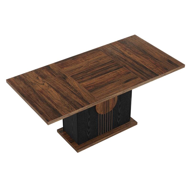 Wood Dinner Table, Kitchen Dining/Living Room Accent Dinner Table Gathering Table