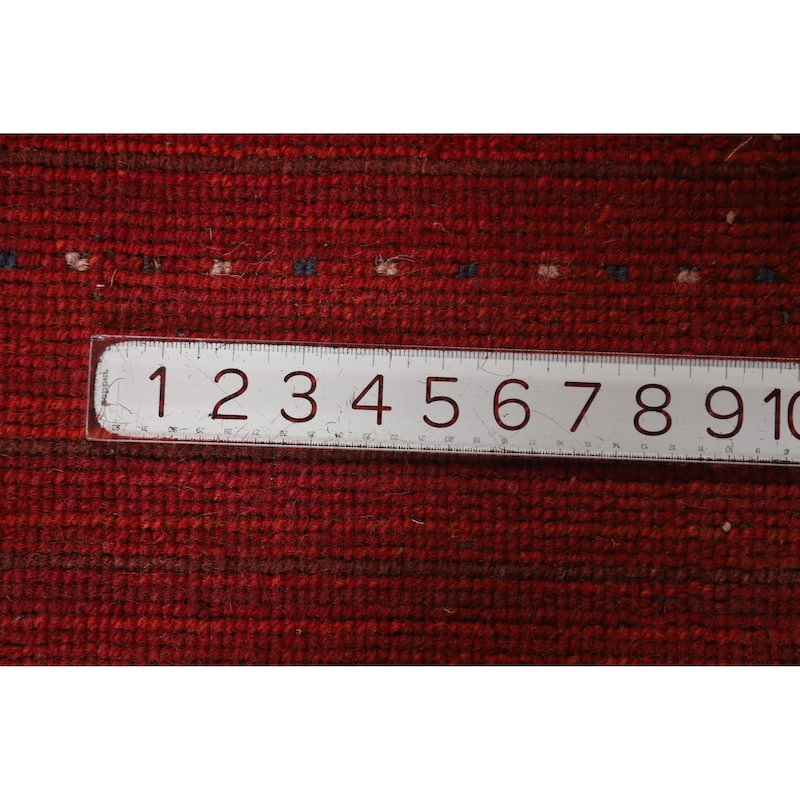 Hand Knotted Oriental 100% Wool Carpet Tribal Tribal Red Gabbeh Area Rug - 9' 5'' X 8' 1''