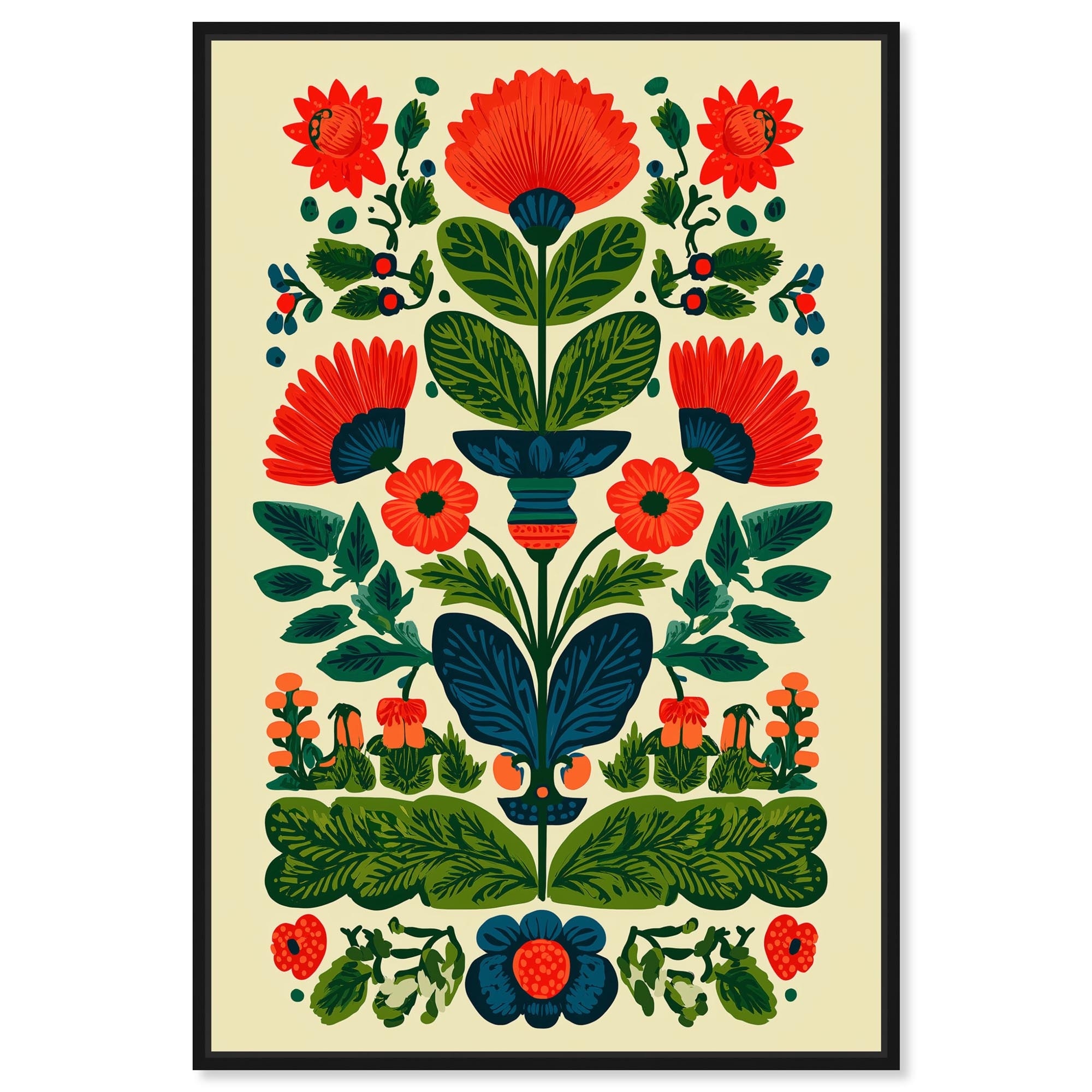 Mirrored Bloom Flower Wall Decor Canvas Print by Art Remedy