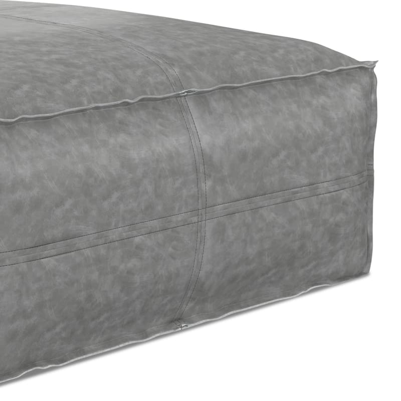 WYNDENHALL Wendal Boho Square Pouf in Faux Leather