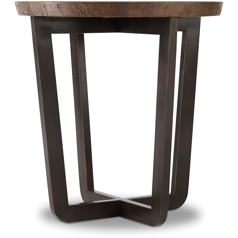 Hooker Furniture 24 Inch Wide Aged Copper Accent Table from the - Copper with Dark Metal