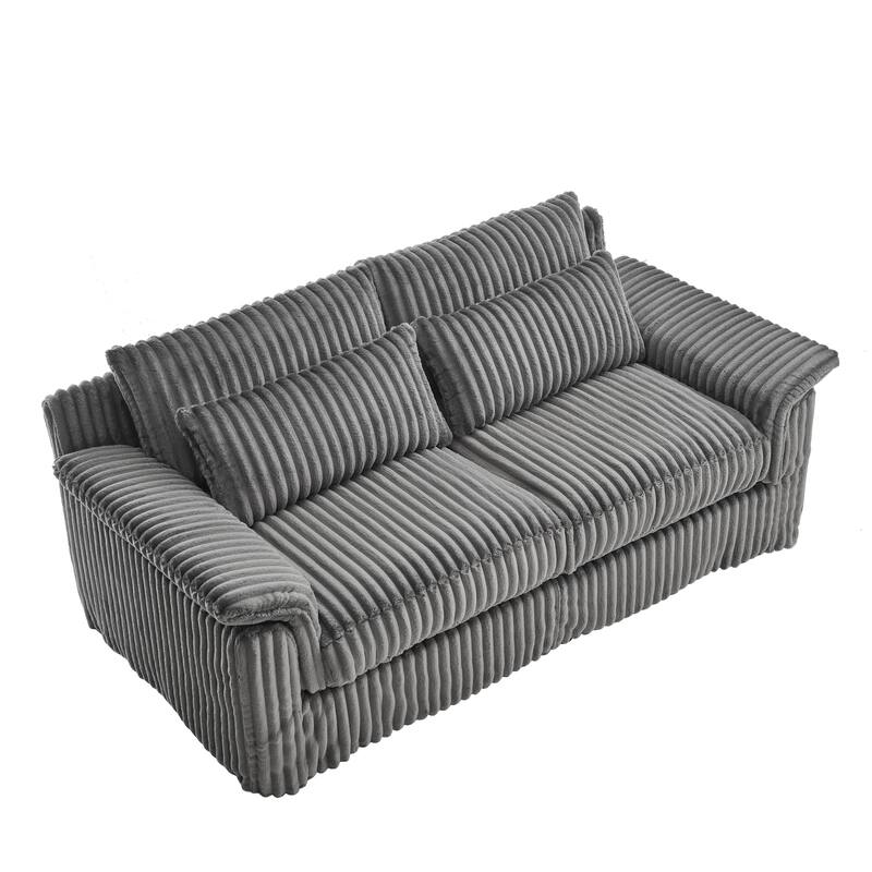Modern Corduroy Loveseat Sofa Deep Seat Cloud Couches with Pillow Top Arms, Removable and Washable Cushion Covers
