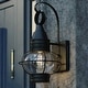 preview thumbnail 1 of 8, VAXCEL Chatham 13.5 in. H 1-Light Black Coastal Outdoor Wall Sconce, Steel, Clear Seeded Glass Shade, LED Compatible 8-in W x 13.5-in H x 8.5-in D - Textured Black