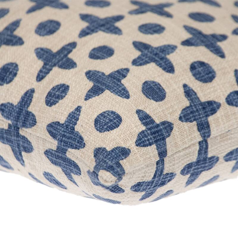 Abstract Square Cotton Throw Pillow - 18" - Yellow and Beige