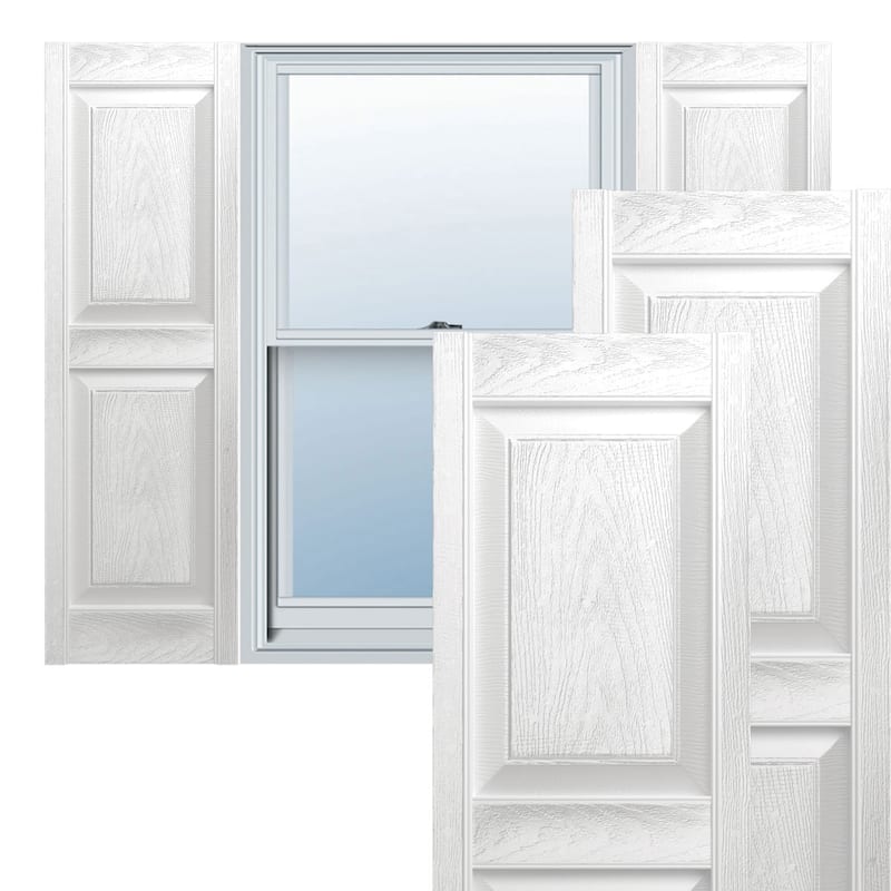 Lifetime Vinyl, Std. 2 Equal Panels, Raised Panel Shutters, (Pair) - 14 3/4"W x 71"H - Musket Brown