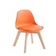 preview thumbnail 12 of 43, Porthos Home Brynn Kids Chair, Plastic Shell With Seat Cushion, Beech Wood Legs Orange