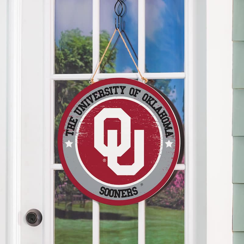 University of Oklahoma Wooden Door Decor Wall Sign - Multi-Color