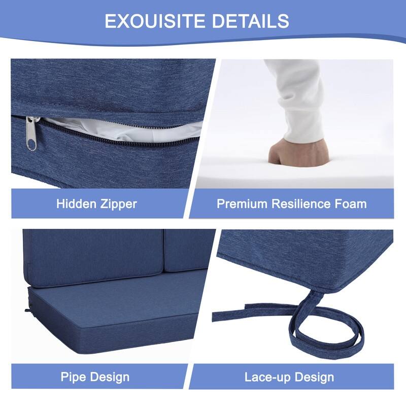 Outdoor Loveseat Cushion Set (Set of 1 Seats,48x24in, 2 Backs,24x18in )