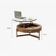 preview thumbnail 8 of 8, Modern Coffee Table, Lifting-top Round Coffee Table with Storage, Sintered Stone Top, Carbon Steel Legs