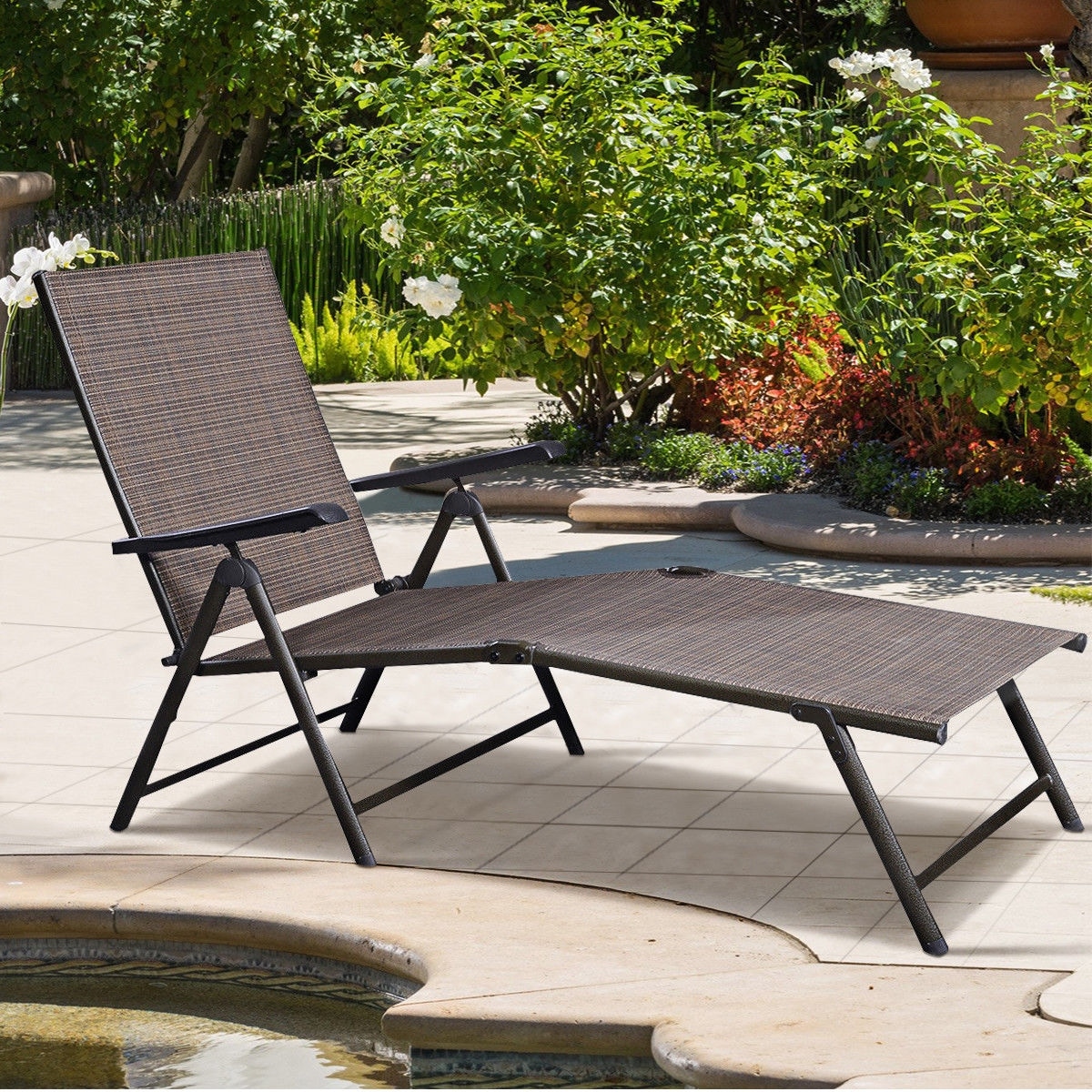 Costway pool shop chaise lounge
