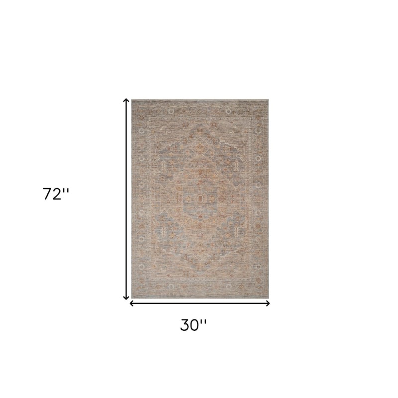 HomeRoots Floral Medallion Traditional Runner Area Rug