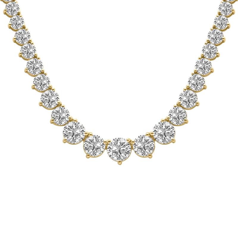 Marquee 25 Carat TW Graduated Lab Grown Diamond Tennis Necklace in 14K Yellow Gold