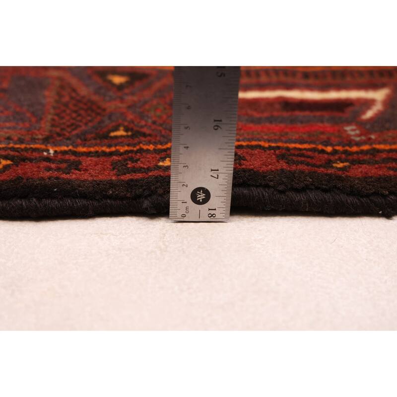 ECARPETGALLERY Hand-knotted Andelz Dark Red Wool Rug - 3'5 x 4'9