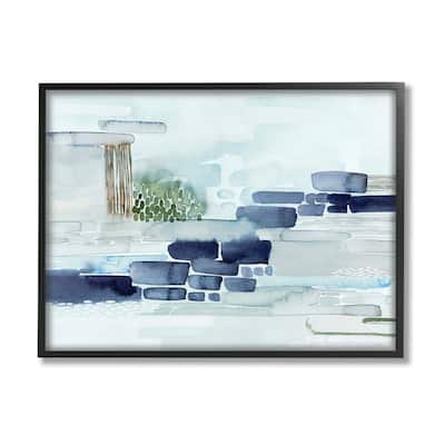 Stupell Modern Abstract Coastal Landscape Organic Blocks Framed Giclee Texturized Art by Grace Popp