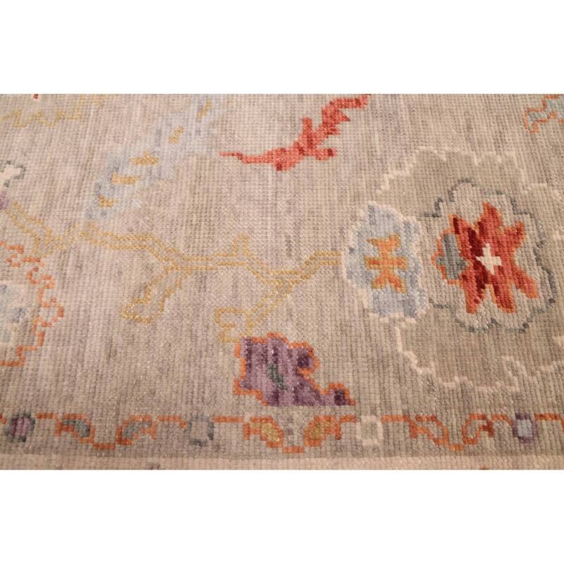 ECARPETGALLERY Hand-knotted Modern Oushak Light Grey Wool Rug - 5'0 x 8'0