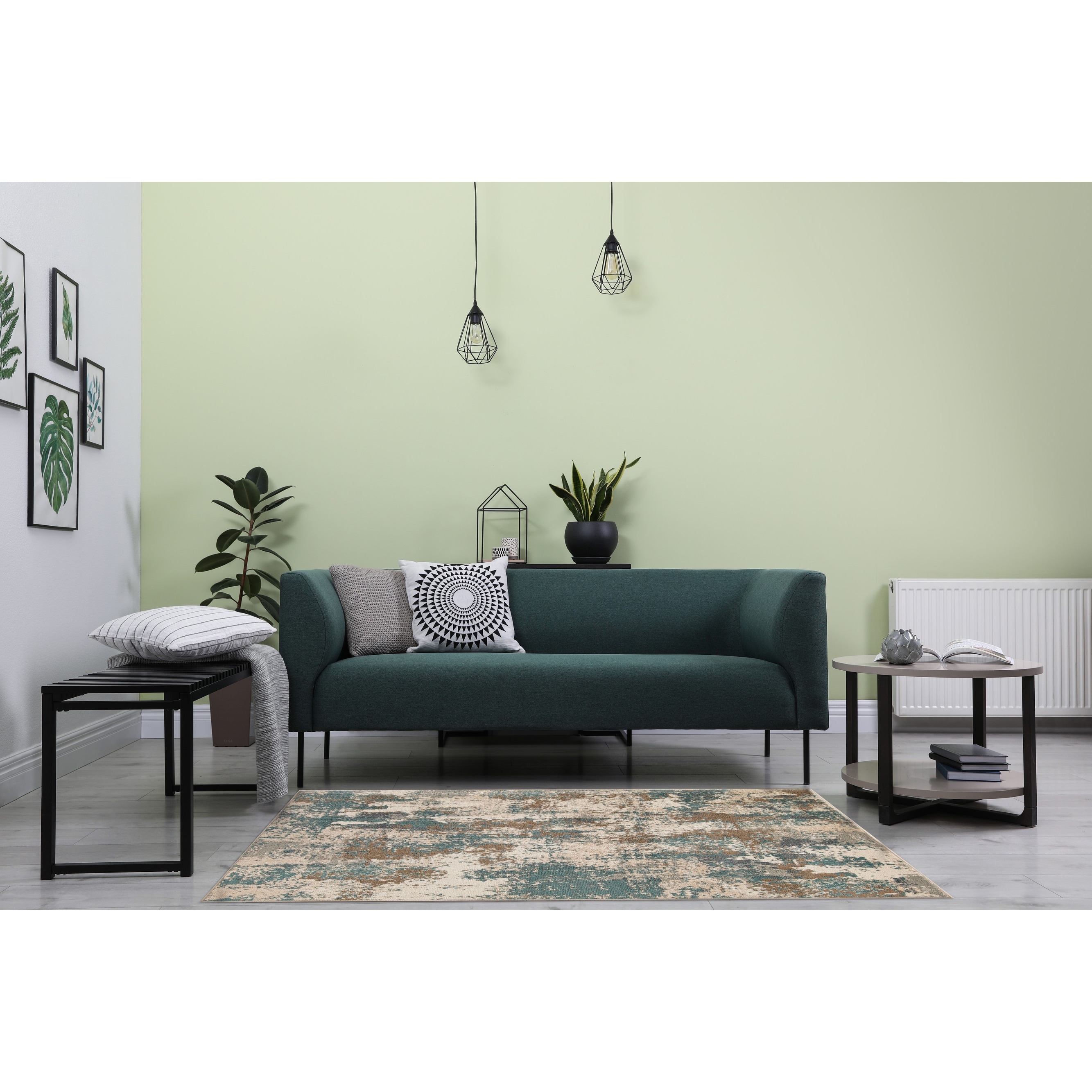 MDA Rugs Kriselia Collection Brown/Blue Abstract Area Rug