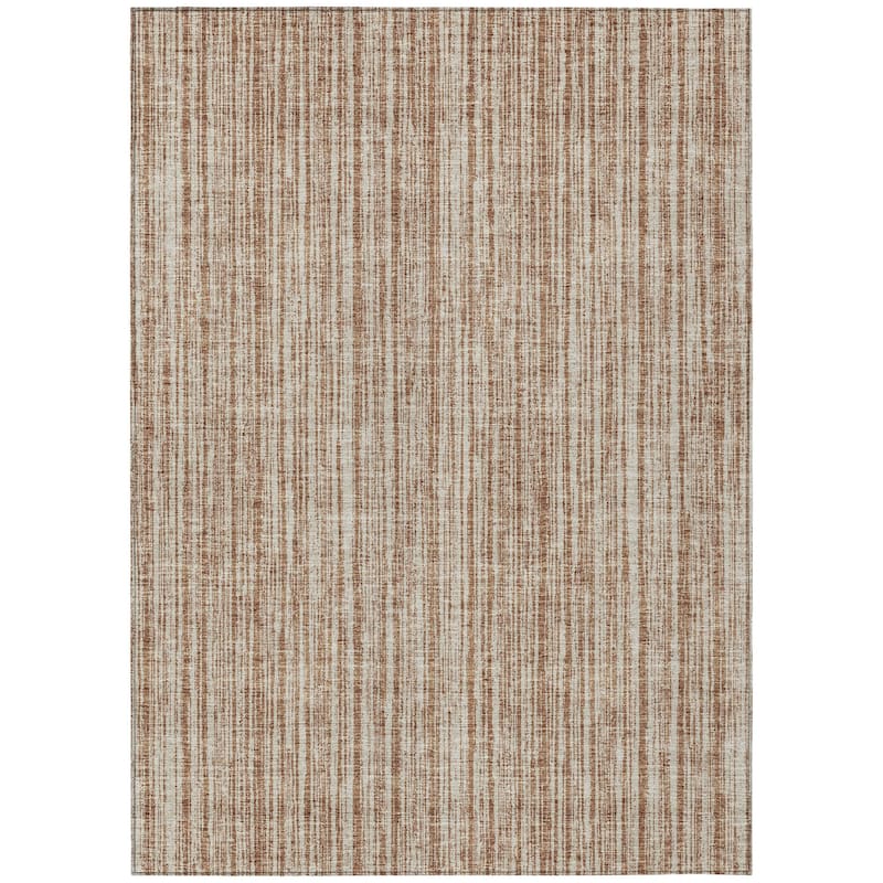 HomeRoots Striped Transitional Rectangle Outdoor Rug