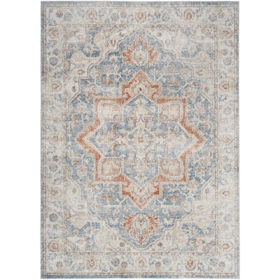 Nourison Abby Machine Washable Indoor only Persian Floral Area Rug.